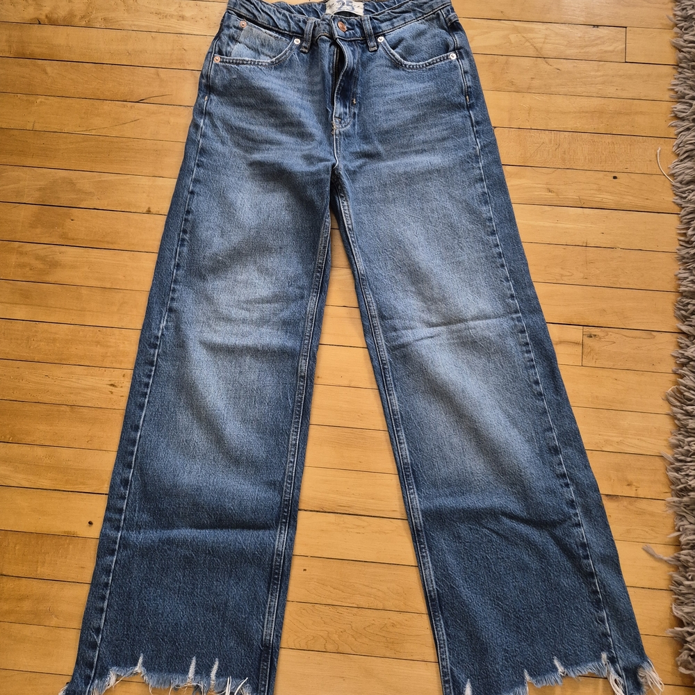 We The Free Distressed Blue Flare Jeans